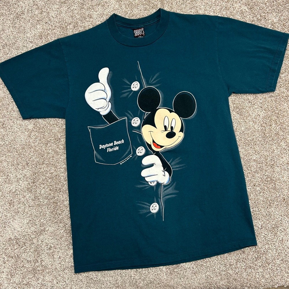 Vintage Mickey Mouse Daytona Beach Florida Tshirt Men Large USA‎ Sherry's Best
